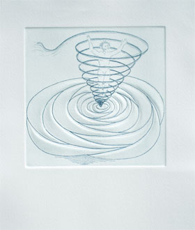 Radierung/Reliefdruck "Egomonia zentripetalis" (2023)