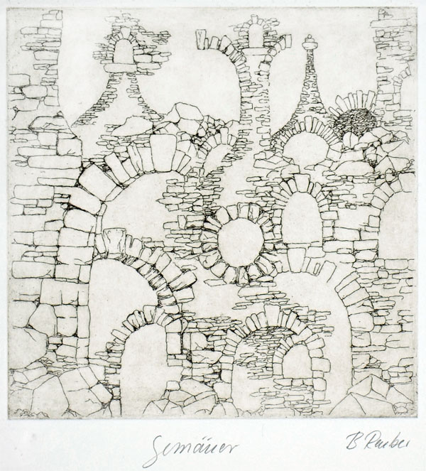 Radierung "Gemäuer"